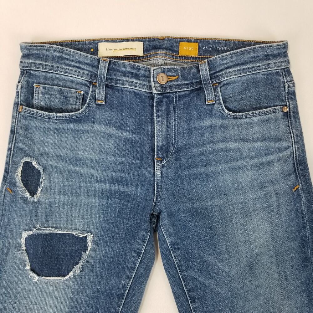 Pilcro and the Letterpress Jeans Womens 27 Hyphen Distressed Straight Leg USA - Picture 3 of 11